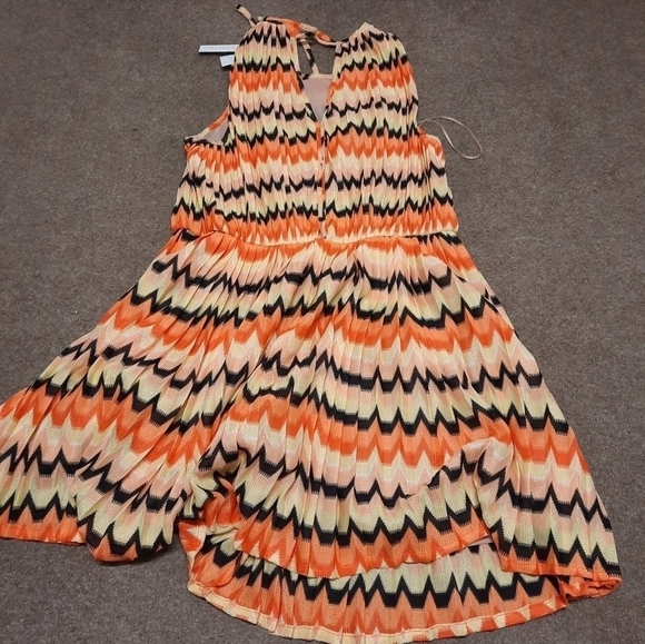 Sanctuary Women's Crochet Mini Dress Orange Yellow Large New with Tags - Picture 5 of 11